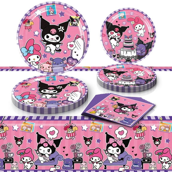 41pcs Evil Bunny Party Decoration Supplies Set, Couple Bunny Theme Party Plates and Napkins, Tablecloth for 10 Guests, Suitable for Themed Birthday Party Supplies