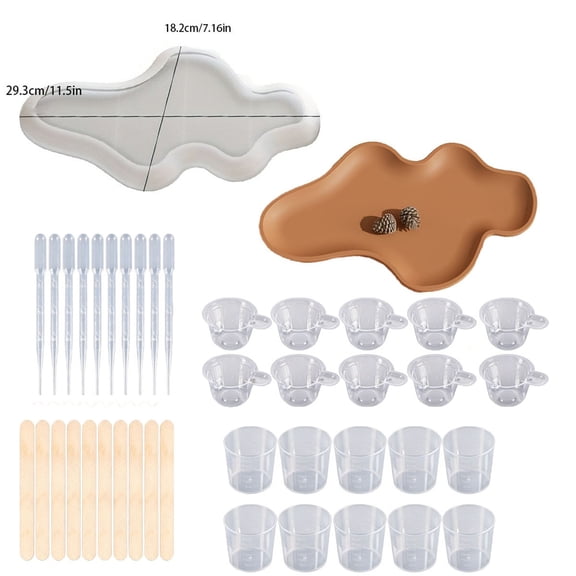 41pcs Resin Mold Kit, Irregular Cloud Silicone Tray Mold - DIY Epoxy Resin Jewelry Dish Casting Mold, Non-Stick Decorative Storage Tray Mold for Home