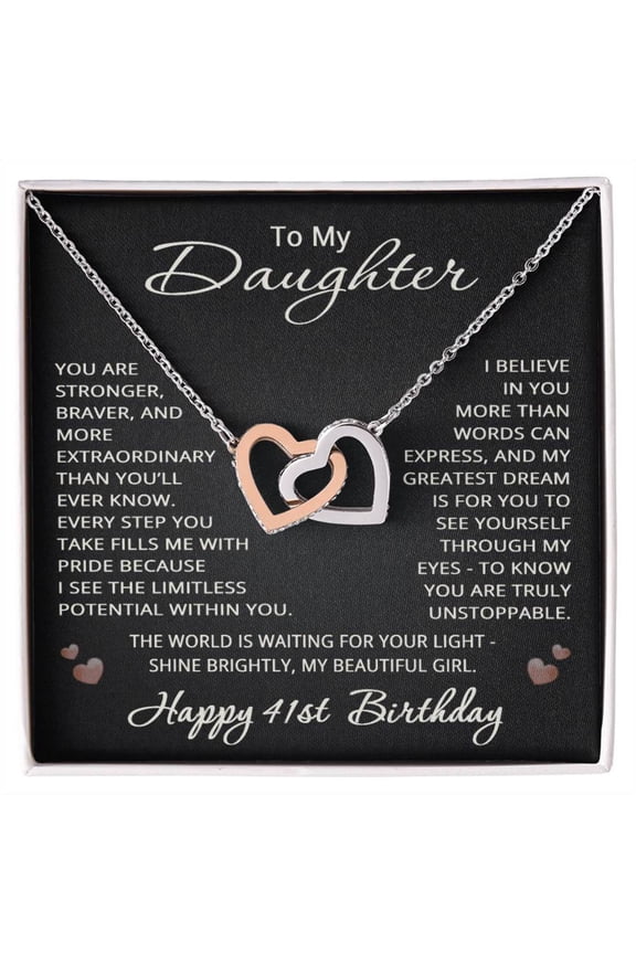 41st Birthday Gifts from Mom Dad for Daughter 41st Birthday Necklace Heart Pendant Jewelry 41 Years Old Birthday