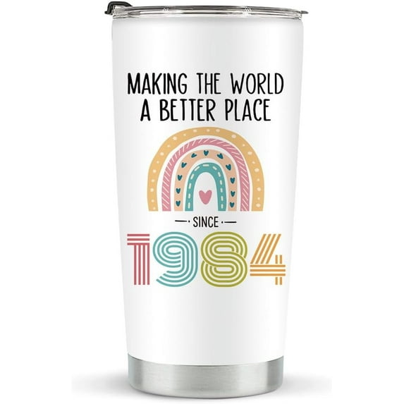 41st Birthday Tumbler for Women 20 oz Stainless Steel Insulated 1984 Birth Year Gift Unique 41YearOld Birthday Present Elegant and Functional Tumbler