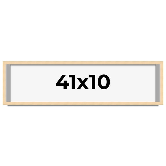 41x10 Frame Natural Wood Picture Frame | 0.75 Inch Moulding Width | with UV Acrylic Plexiglass,