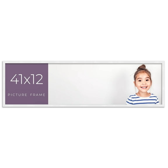 41x12 Frame White Real Wood Picture Frame Width 0.75 inches | Interior Frame Depth 0.5 inches |