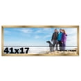 thumbnail image 1 of 41x17 Frame Gold Bronze Modern Solid Wood Picture Frame | 0.75 Inch Moulding Width | Includes UV, 1 of 8
