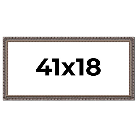 41x18 Frame Black Feather Payton Ornate Solid Wood Picture Frame Width 1.75 Inches | Interior Depth