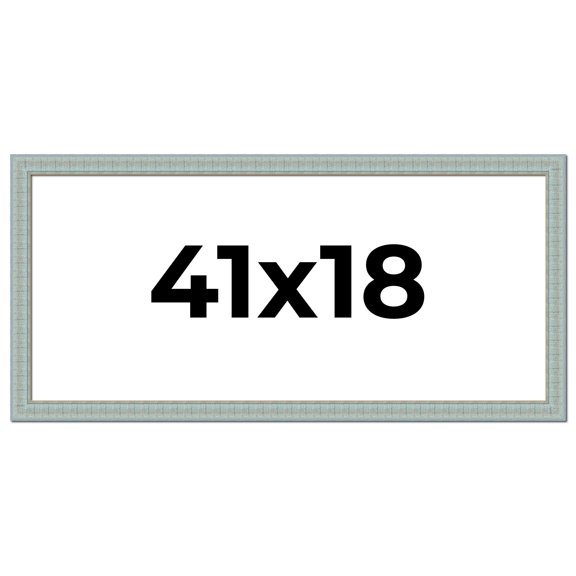 41x18 Frame Blue Teal Distressed Solid Wood Picture Frame | 1.625 Inch Moulding Width | Sonoma Blue