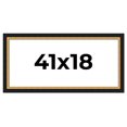 thumbnail image 1 of 41x18 Frame Gold Real Wood Picture Frame Width 2.25 Inches | Interior Frame Depth 0.5 Inches |, 1 of 8