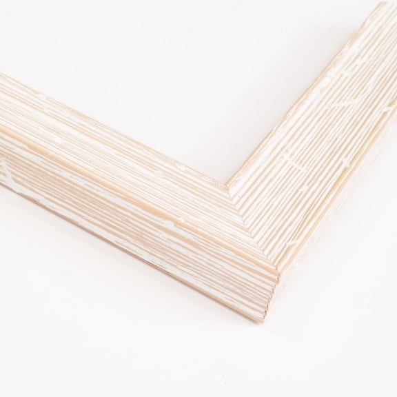 41x18 Frame Rustic White Solid Wood Picture Frame | 1.375 Inch Moulding Width | Interior Frame