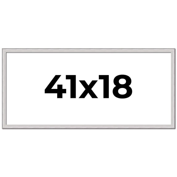 41x18 Frame Silver Inner Slope Bevel Picture Frame | 1 Inch Moulding Width | 0.75 Inch Rabbet Depth