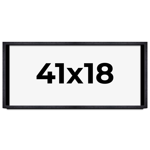 41x18 Shadow Box Frame Black | 1 Inches Deep Real Wood Farmhouse Shadowbox Display Frame | UV