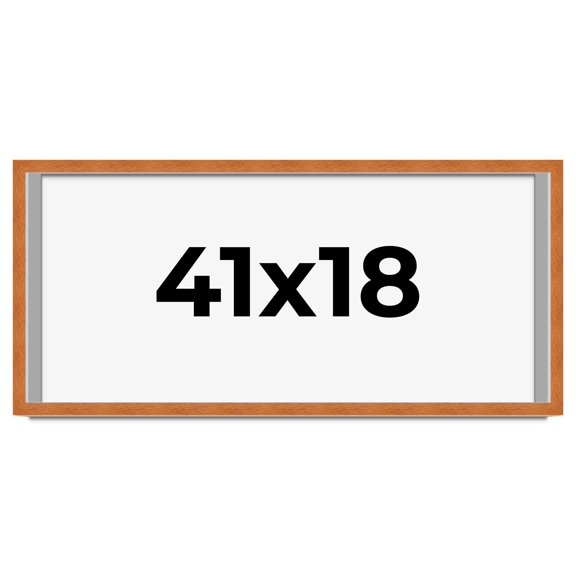 41x18 Shadow Box Frame Brown | 0.875 Inches Deep Real Wood Contemporary Shadowbox Display Frame |