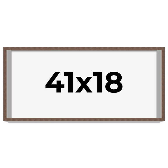41x18 Shadow Box Frame Brown | 1.125 inches Deep Real Wood Rustic Shadowbox Display Frame | UV