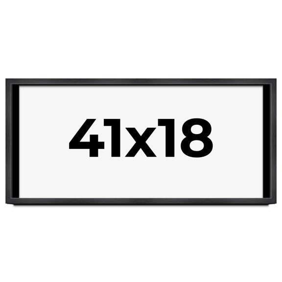 41x18 Shadow Box Frame Grey Charcoal Black | 0.875 Inches Deep | Wood Shadowbox Display Frame | UV