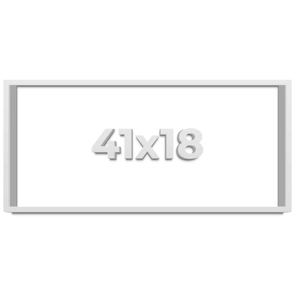 41x18 Shadow Box Frame White | 1 Inches Deep Real Wood Contemporary Shadowbox Display Frame | UV