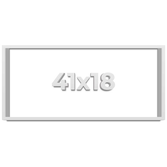 41x18 Shadow Box Frame White | 2 Inches Deep Real Wood Contemporary Shadowbox Display Frame | UV
