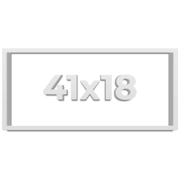 41x18 Shadow Box High Gloss White Display Frame | 1.625 Inches Deep | 1 Inch Moulding Width | Solid
