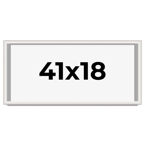 41x18 Shadow Box Silver Brushed Striped Display Frame | 1.625 Inches Deep | 1 Inch Moulding Width |