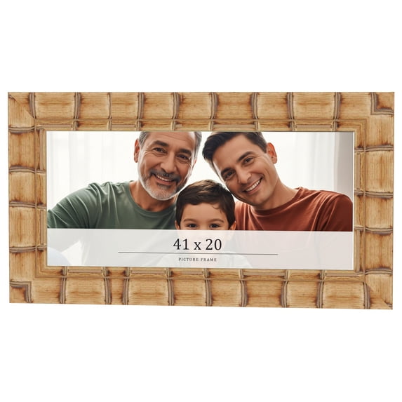 41x20 Frame Beige Real Wood Picture Frame Width 3 inches | Interior Frame Depth 0.5 inches |