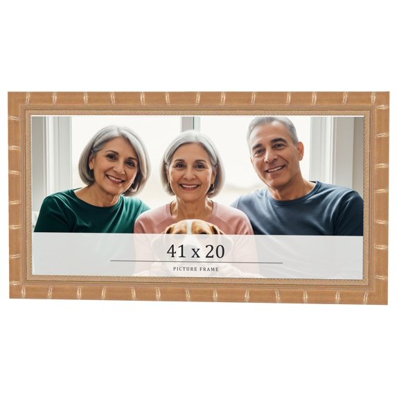 41x20 Frame Gold Real Wood Picture Frame Width 1.5 inches | Interior Frame Depth 0.5 inches |