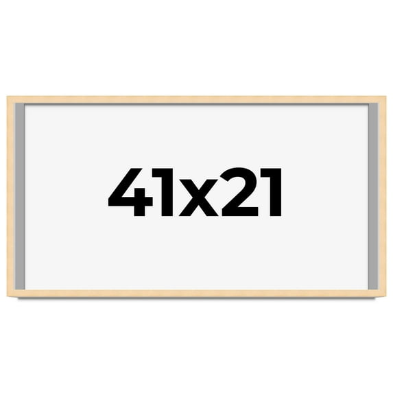 41x21 Frame Natural Wood Picture Frame | 0.75 Inch Moulding Width | with UV Acrylic Plexiglass,