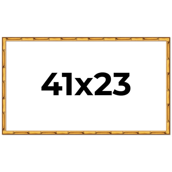 41x23 Frame Gold Bamboo Solid Wood Picture Frame | 1 Inch Moulding Width | Interior Frame Depth