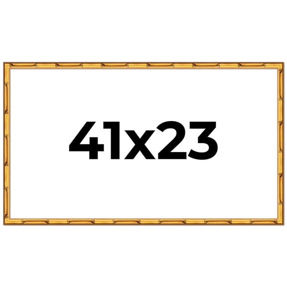 41x23 Frame Gold Bamboo Solid Wood Picture Frame | 1 Inch Moulding Width | Interior Frame Depth