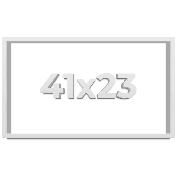 41x23 Shadow Box High Gloss White Display Frame | 1.625 Inches Deep | 1 Inch Moulding Width | Solid
