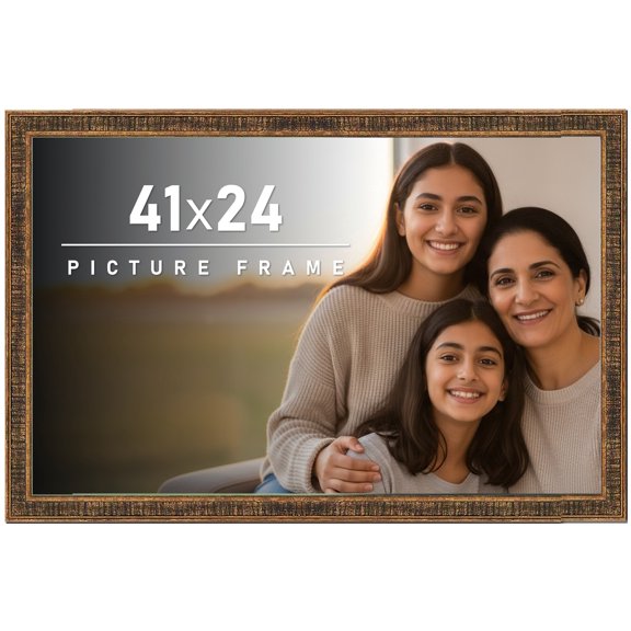 41x24 Frame Gold Picture Frame - Complete Modern Photo Frame Includes UV Acrylic Shatter Guard