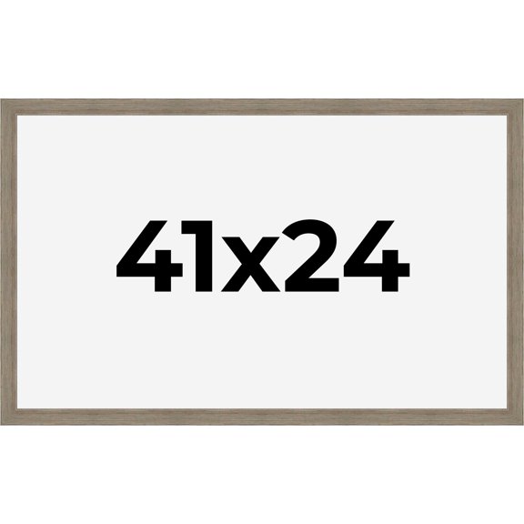 41x24 Frame Gray Barnwood Rustic Solid Wood Picture Frame | 1.5 Inch Moulding Width | Includes UV
