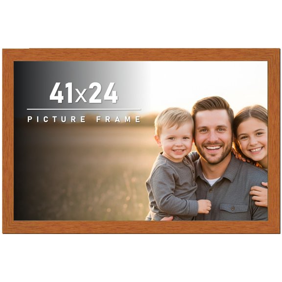 41x24 Frame Honey Pecan Brown Picture Frame - Modern Photo Frame Includes UV Acrylic Shatter Guard