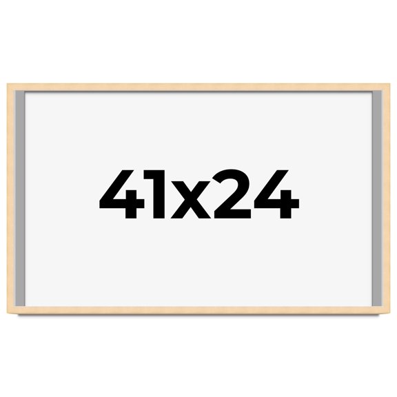 41x24 Frame Natural Wood Picture Frame | 0.75 Inch Moulding Width | with UV Acrylic Plexiglass,