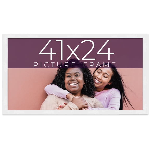 41x24 Frame White Real Wood Picture Frame Width 0.75 inches | Interior Frame Depth 0.5 inches |