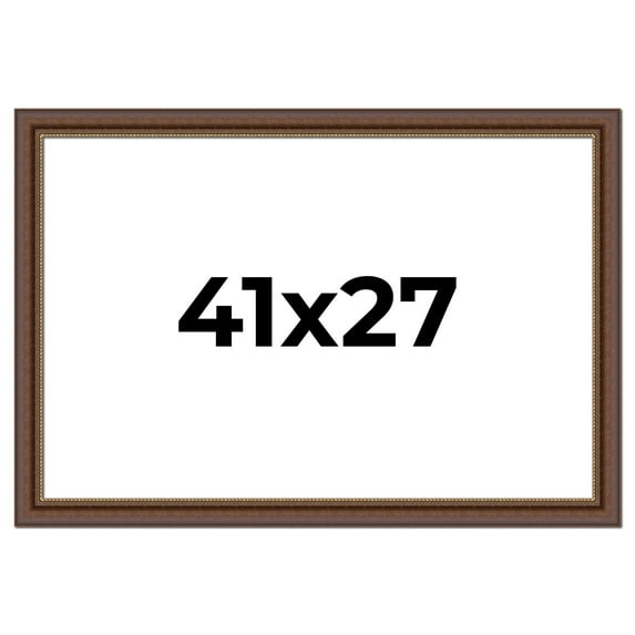 41x27 Copper and Brown Real Wood Picture Frame Width 2 inches | Interior Frame Depth 0.5 inches |