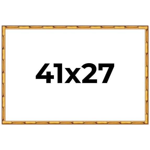 41x27 Frame Gold Bamboo Solid Wood Picture Frame | 1 Inch Moulding Width | Interior Frame Depth