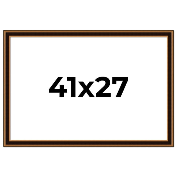 41x27 Frame Gold Brown Plein Air Vintage Solid Wood Picture Frame | 1.75 Inches Moulding Width |