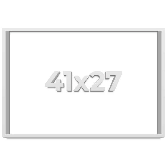 41x27 Shadow Box Frame White | 1 Inches Deep Real Wood Contemporary Shadowbox Display Frame | UV