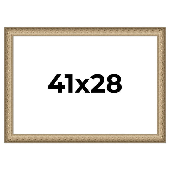 41x28 Frame Ornate Silver Beaded Solid Wood Picture Frame Width 2.5 Inches | Interior Depth 1