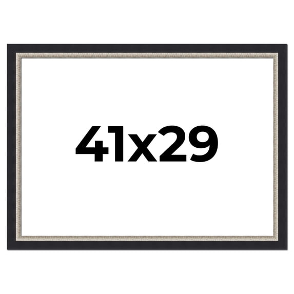 41x29 Frame Black Real Wood Picture Frame Width 2.25 Inches | Interior Frame Depth 0.5 Inches |