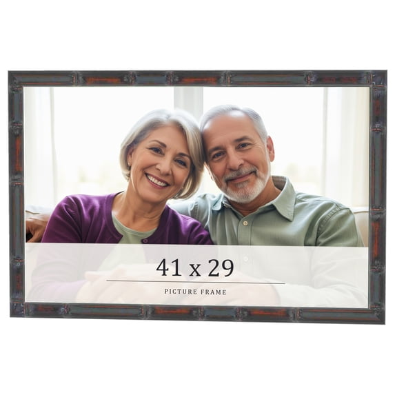 41x29 Frame Brown Bamboo with Dark Coffee/Walnut Finish | Solid Wood Picture Frame Width 0.75