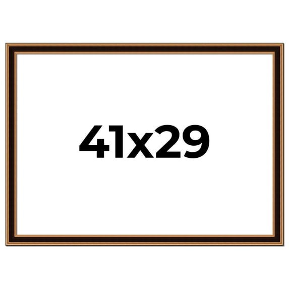 41x29 Frame Gold Brown Plein Air Vintage Solid Wood Picture Frame | 1.75 Inches Moulding Width |