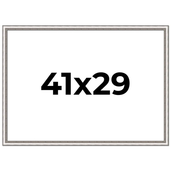 41x29 Frame Silver Real Wood Picture Frame Width 1.25 Inches | Interior Frame Depth 0.5 Inches |