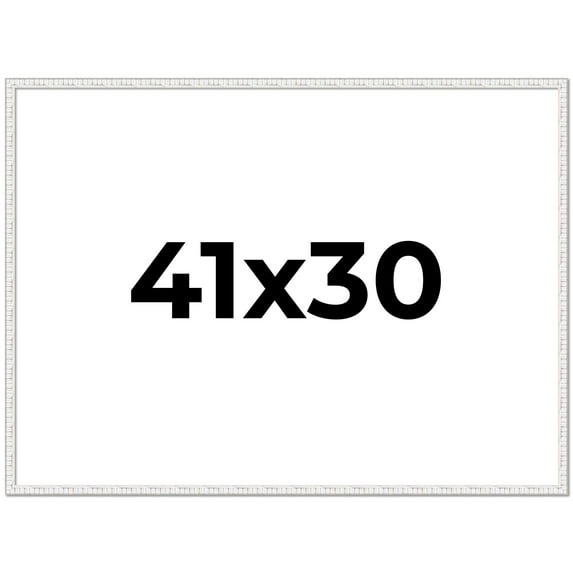 41x30 Frame White Scuffed Rustic Solid Wood Picture Frame | 0.75 Inch Moulding Width| Includes UV