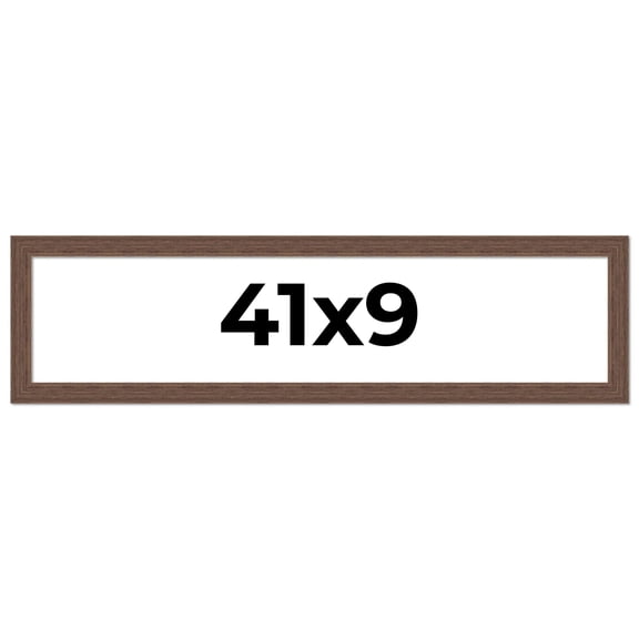 41x9 Frame Brown Distressed Barnwood Picture Frame | Rustic Farmhouse Photo Frame Includes UV