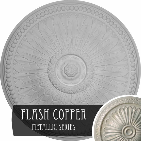42 1/2"OD x 4 5/8"P Springtime Ceiling Medallion (Fits Canopies up to 9 3/8"), Hand-Painted Flash Copper