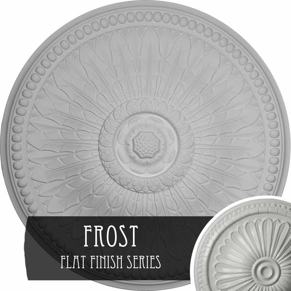 42 1/2"OD x 4 5/8"P Springtime Ceiling Medallion (Fits Canopies up to 9 3/8"), Hand-Painted Frost