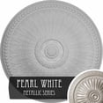 thumbnail image 1 of 42 1/2"OD x 4 5/8"P Springtime Ceiling Medallion (Fits Canopies up to 9 3/8"), Hand-Painted Pearl White, 1 of 14