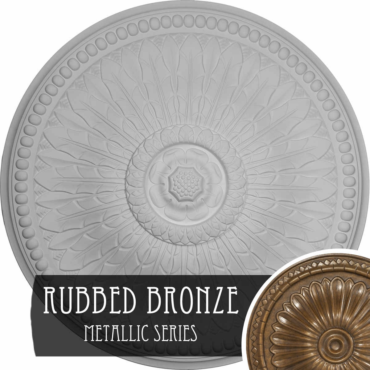 Tirana Ceiling Medallion 13-7/8" OD - Hand-Painted Rust Finish, Fits Canopies Up To 4-3/4", Lightweight Urethane