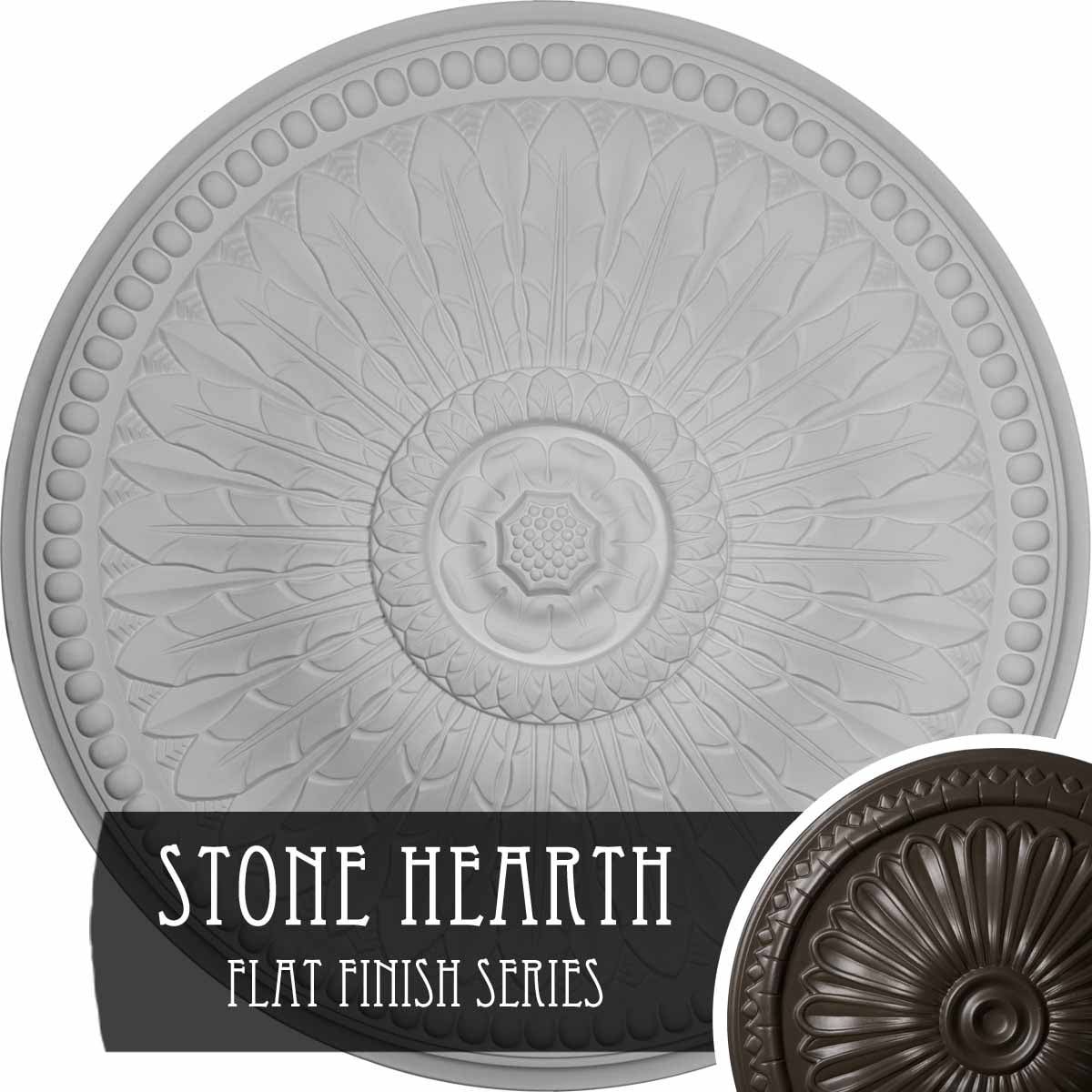 42 1/2"OD x 4 5/8"P Springtime Ceiling Medallion (Fits Canopies up to 9 3/8"), Hand-Painted Stone Hearth