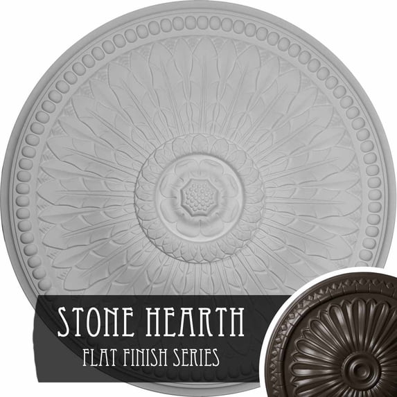 42 1/2"OD x 4 5/8"P Springtime Ceiling Medallion (Fits Canopies up to 9 3/8"), Hand-Painted Stone Hearth