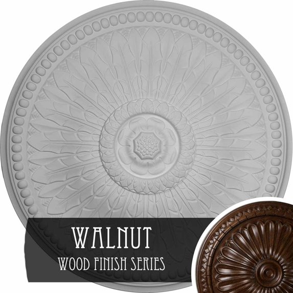 42 1/2"OD x 4 5/8"P Springtime Ceiling Medallion (Fits Canopies up to 9 3/8"), Hand-Painted Walnut