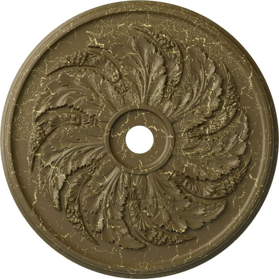 42 1/8"OD x 1 7/8"P Sellek Ceiling Medallion (Fits Canopies up to 9"), Hand-Painted Mississippi Mud Crackle